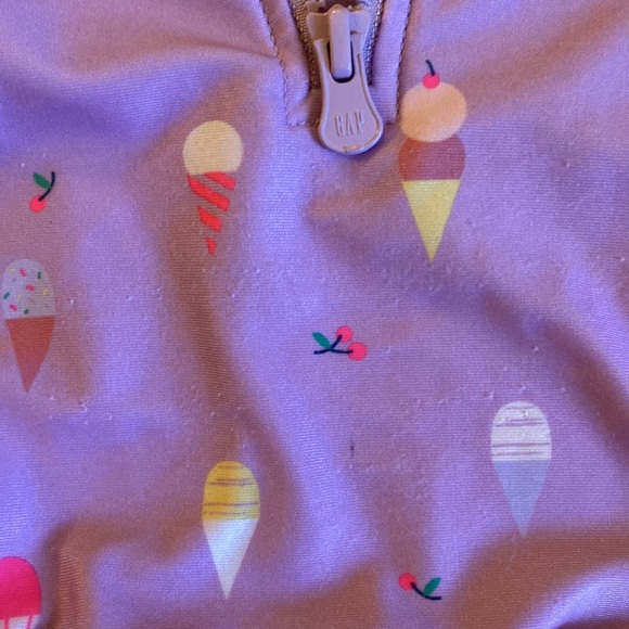 Baby Gap 4 year one piece bathing suit/rash guard. Purple ice cream cone print. - Picture 9 of 11